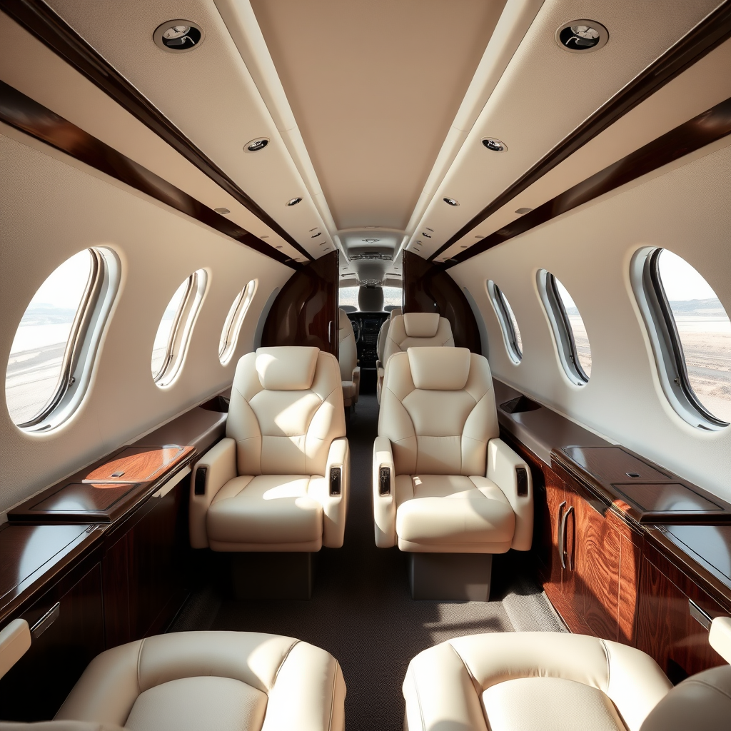 Super-midsize jet interior