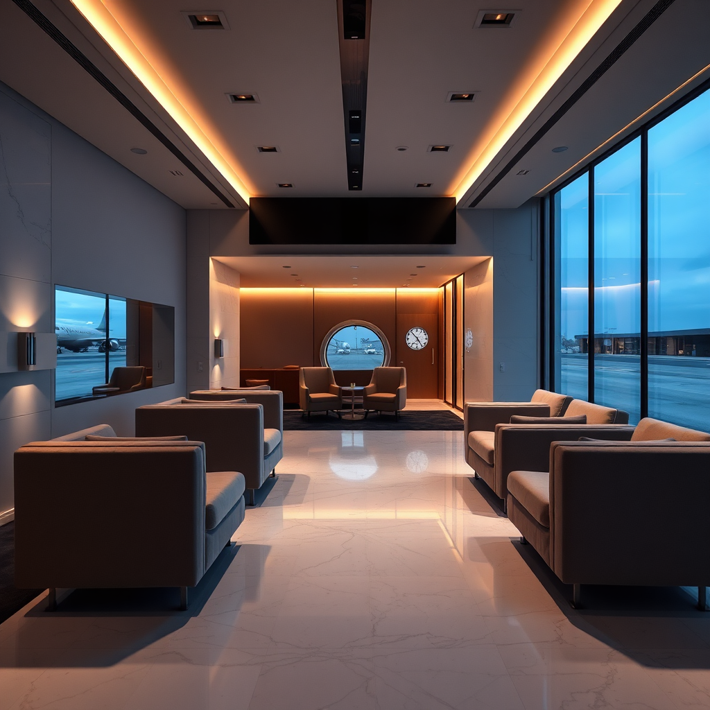 Refined private terminal lounge