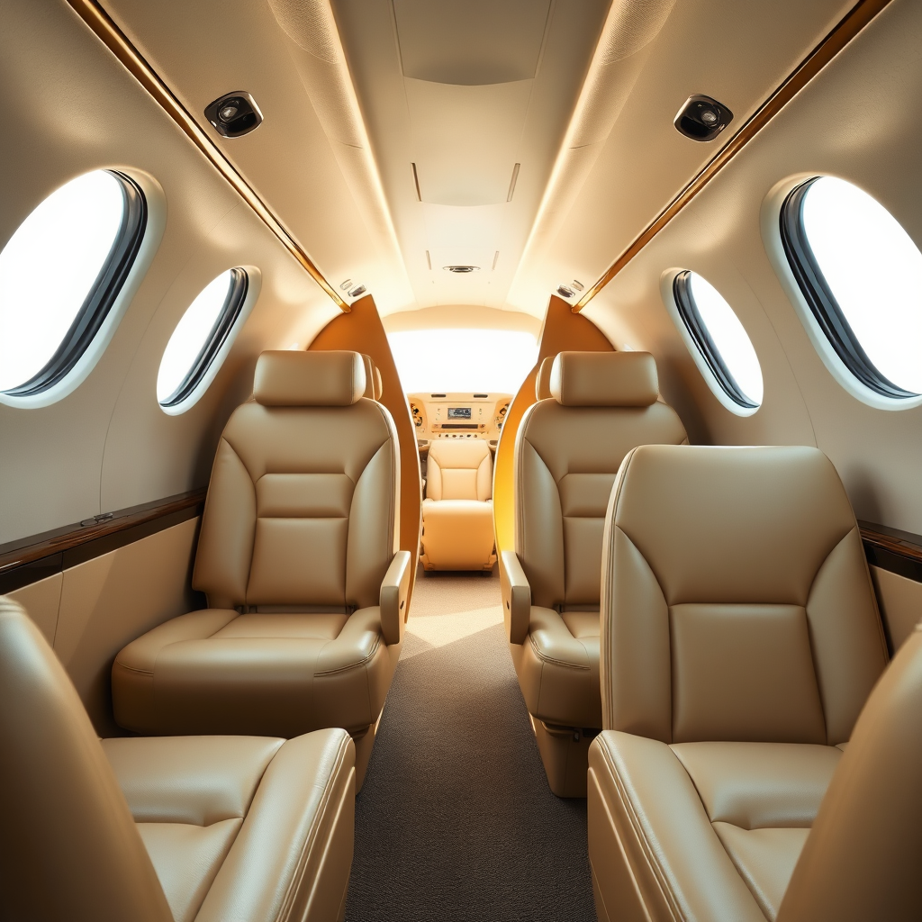 Luxurious jet cabin interior