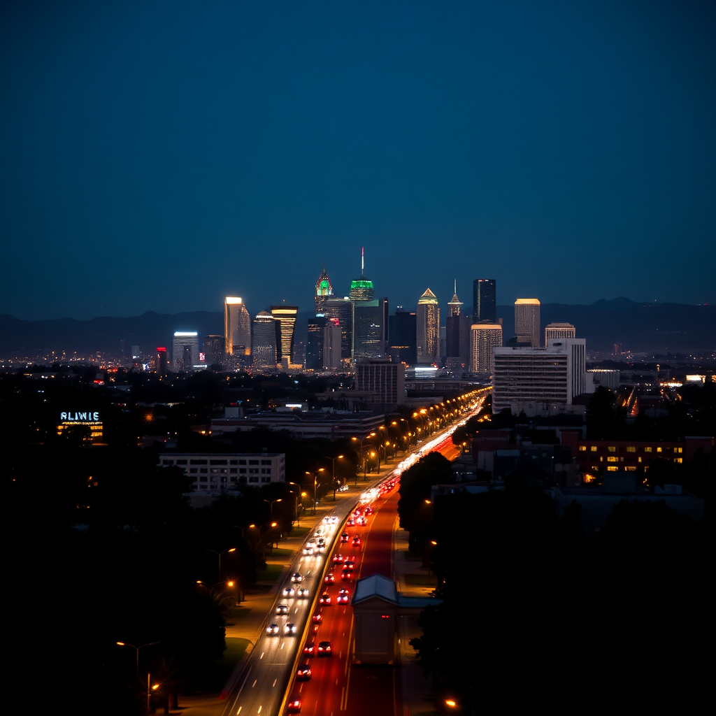 Los Angeles skyline at night