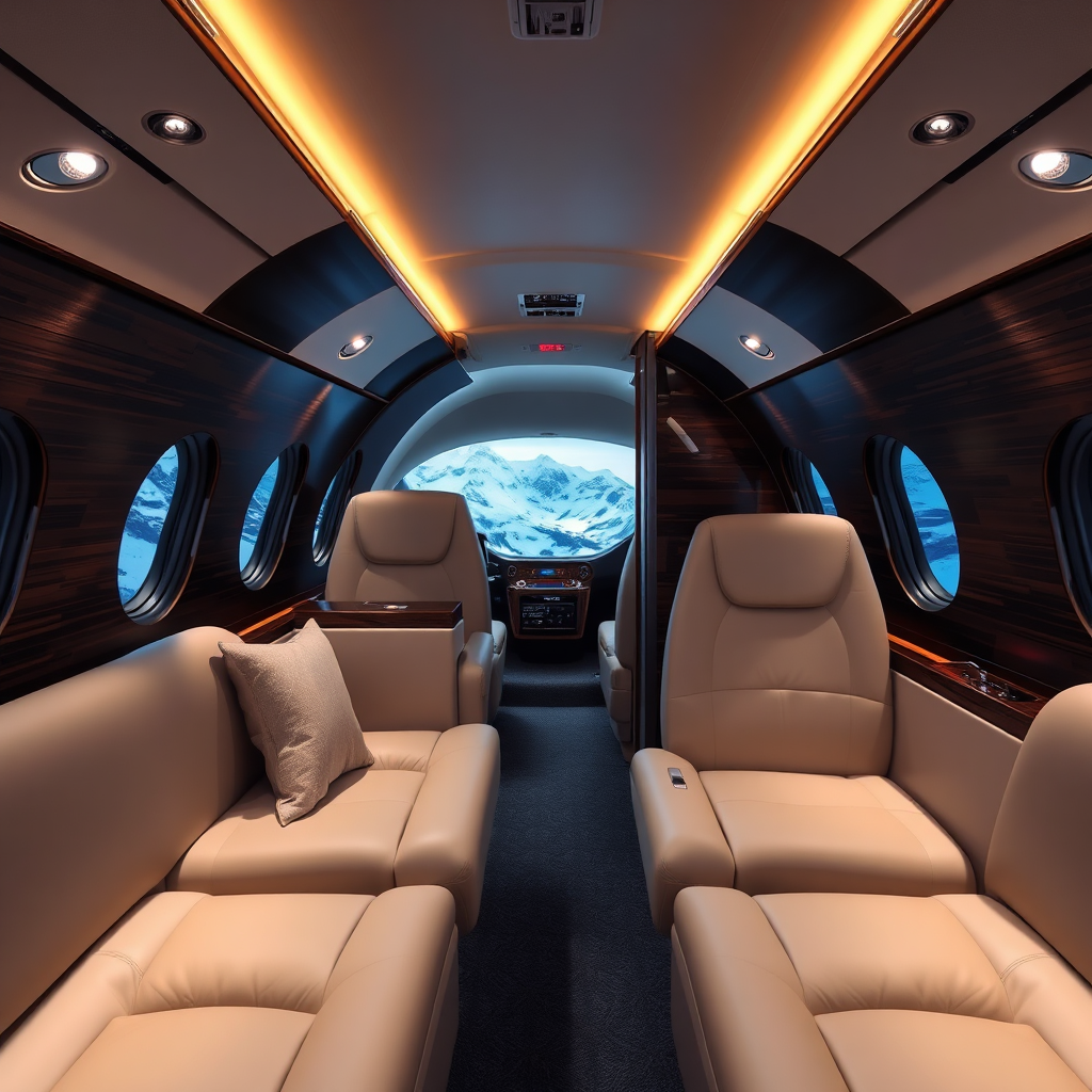 Super-Midsize Jet Interior