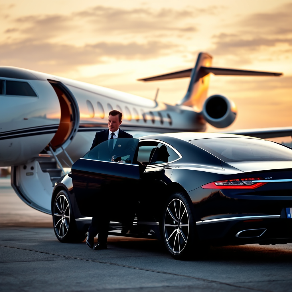 Chauffeur tarmac arrival