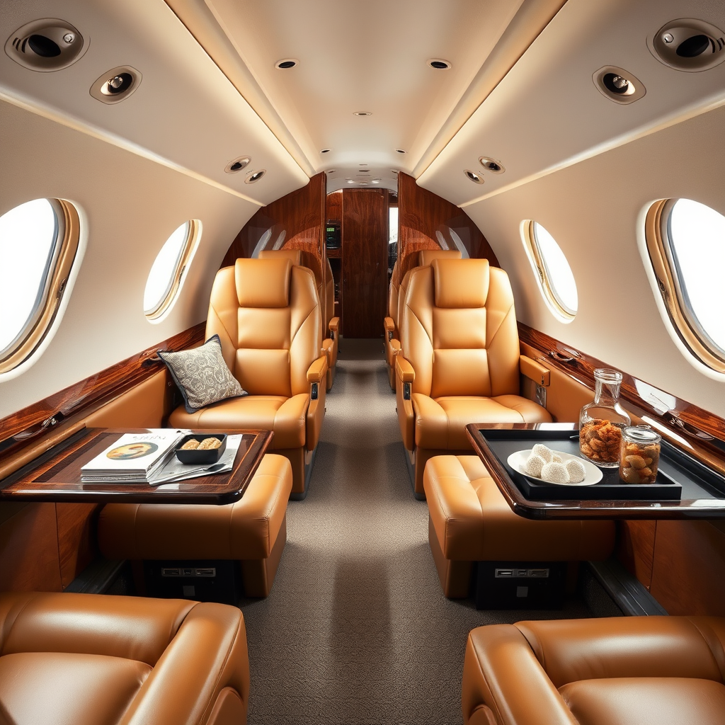Private jet interior