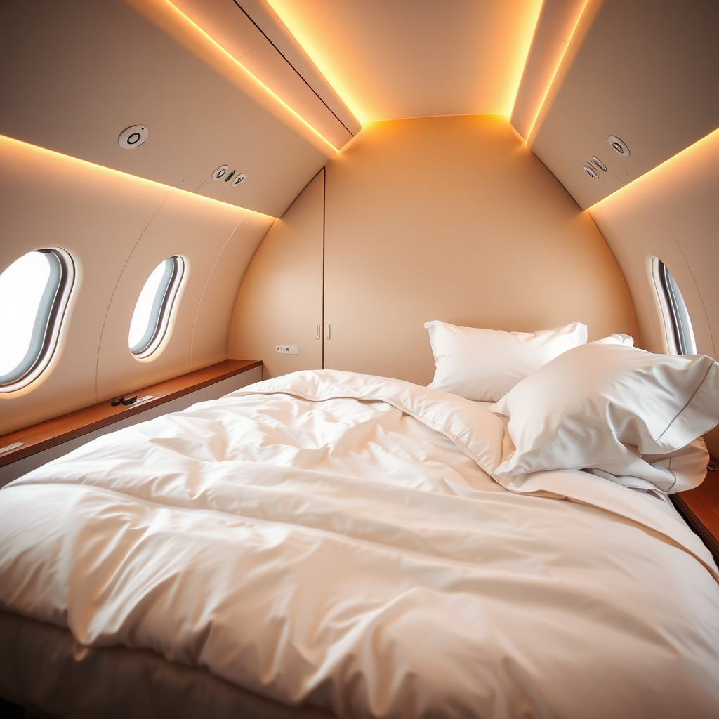Jet cabin sleeping arrangement