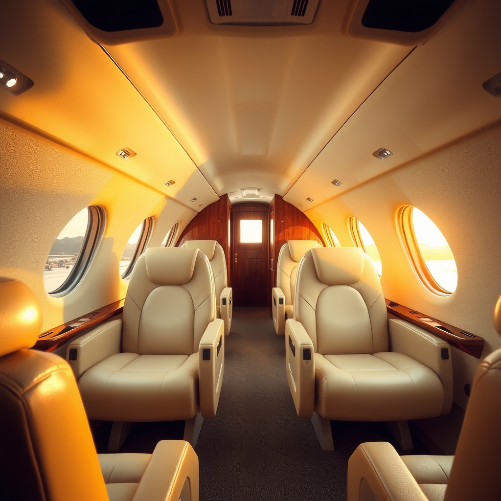 Private jet cabin seating