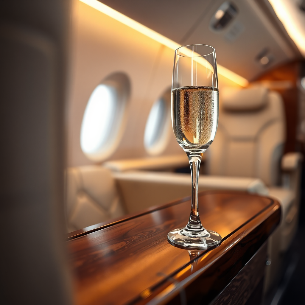 Premium private jet interior details