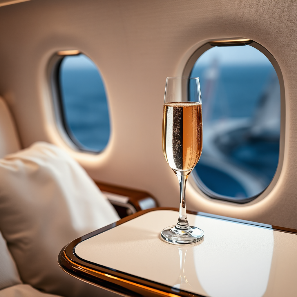 Luxury aircraft interior details