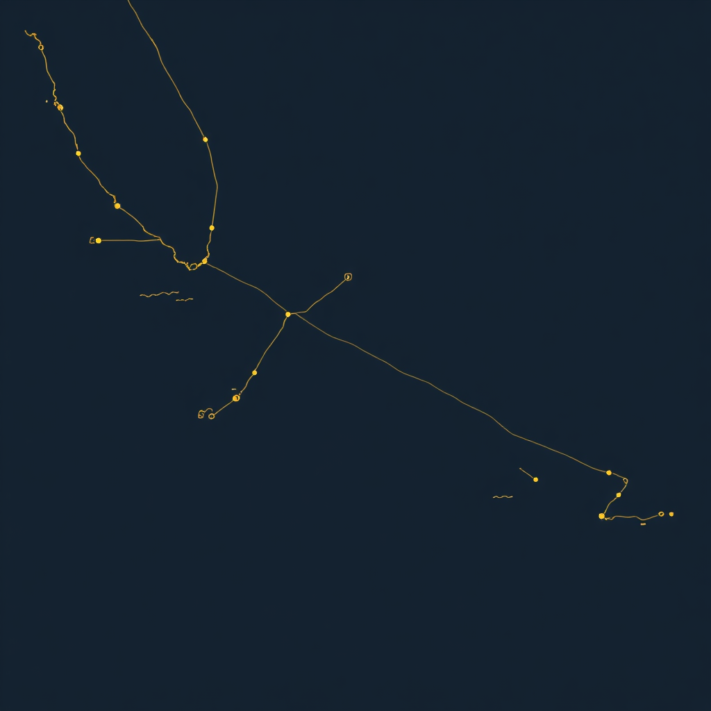 Abstract mapping of South Florida to St. Maarten route