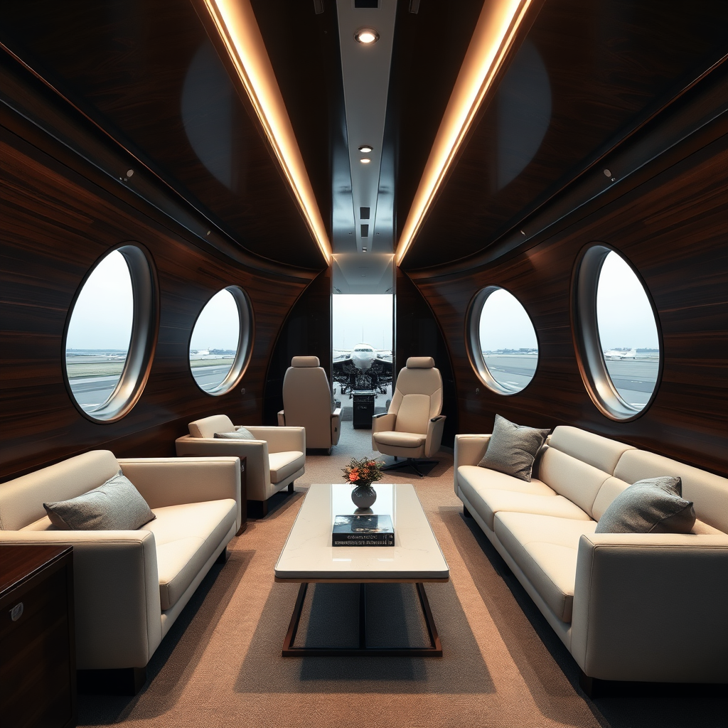 Private Jet Lounge Interior