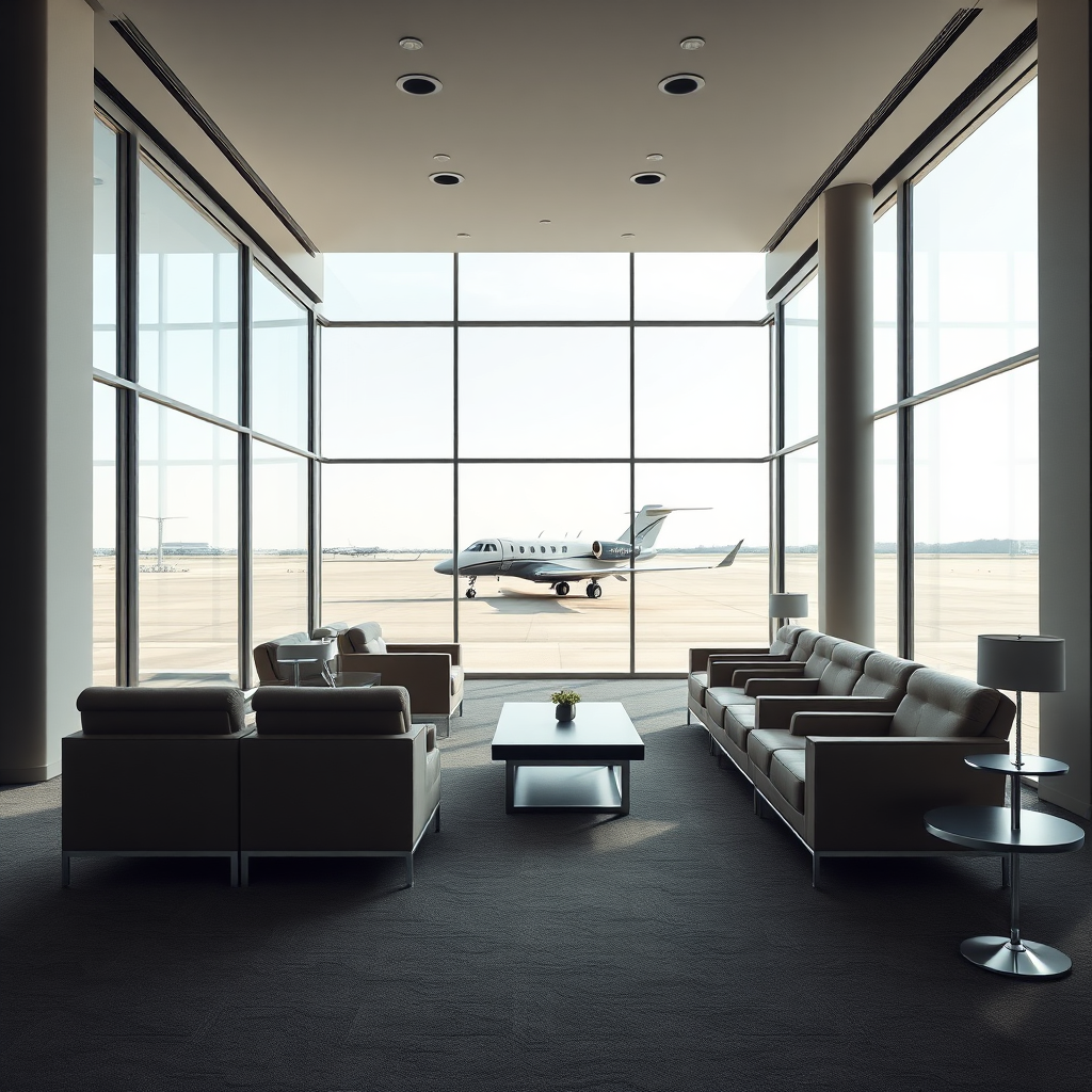 Private Aviation Lounge Architectural View