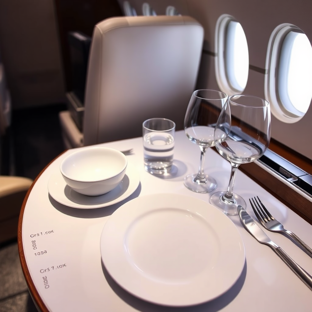 In-flight dining setup