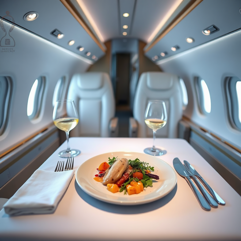 In-flight dining presentation