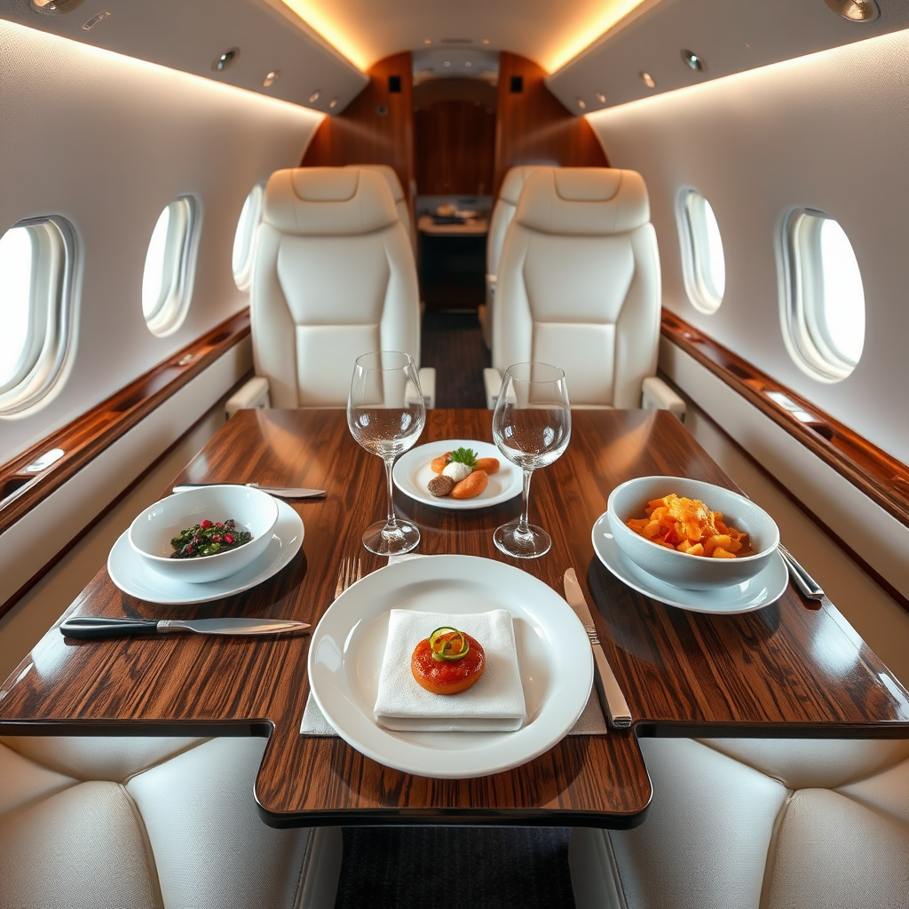 In-flight dining setup