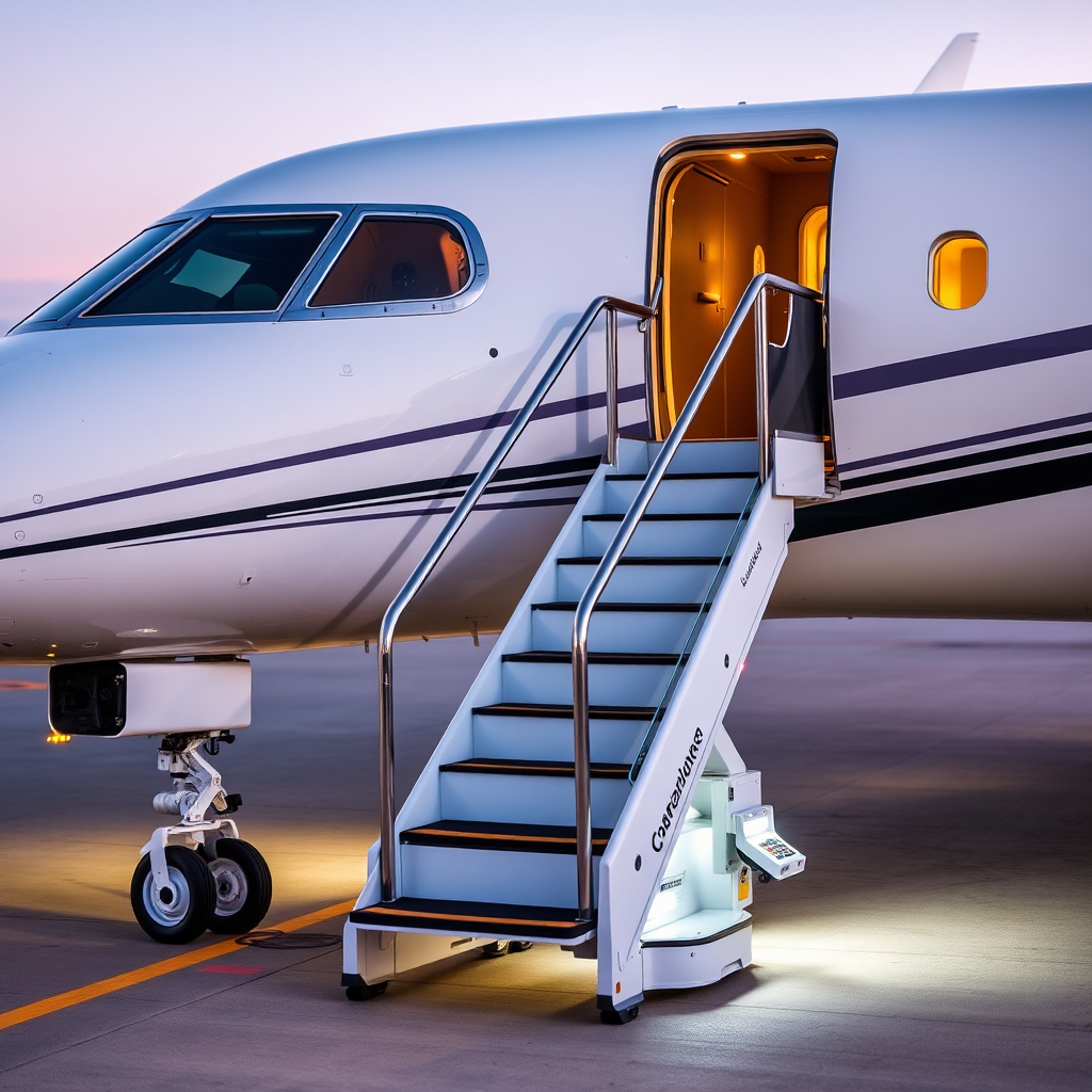 Private jet boarding at FBO