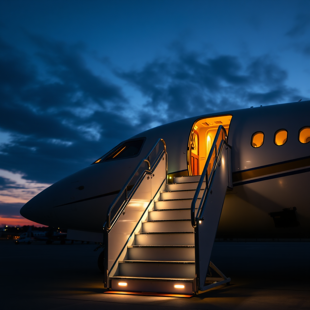 Illuminated boarding stairs
