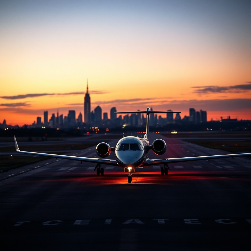 Arrival at Teterboro with NYC skyline