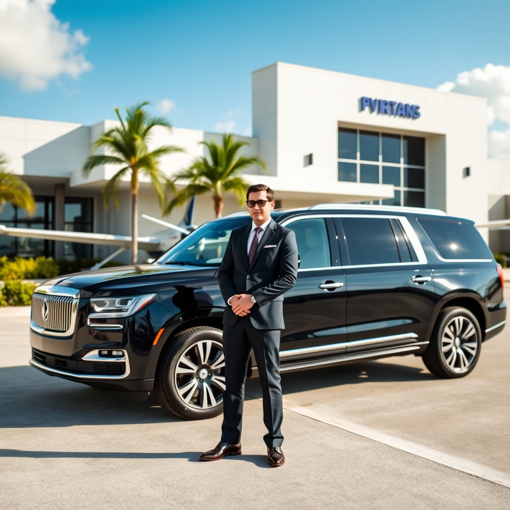 Chauffeur arrival at Palm Beach private terminal