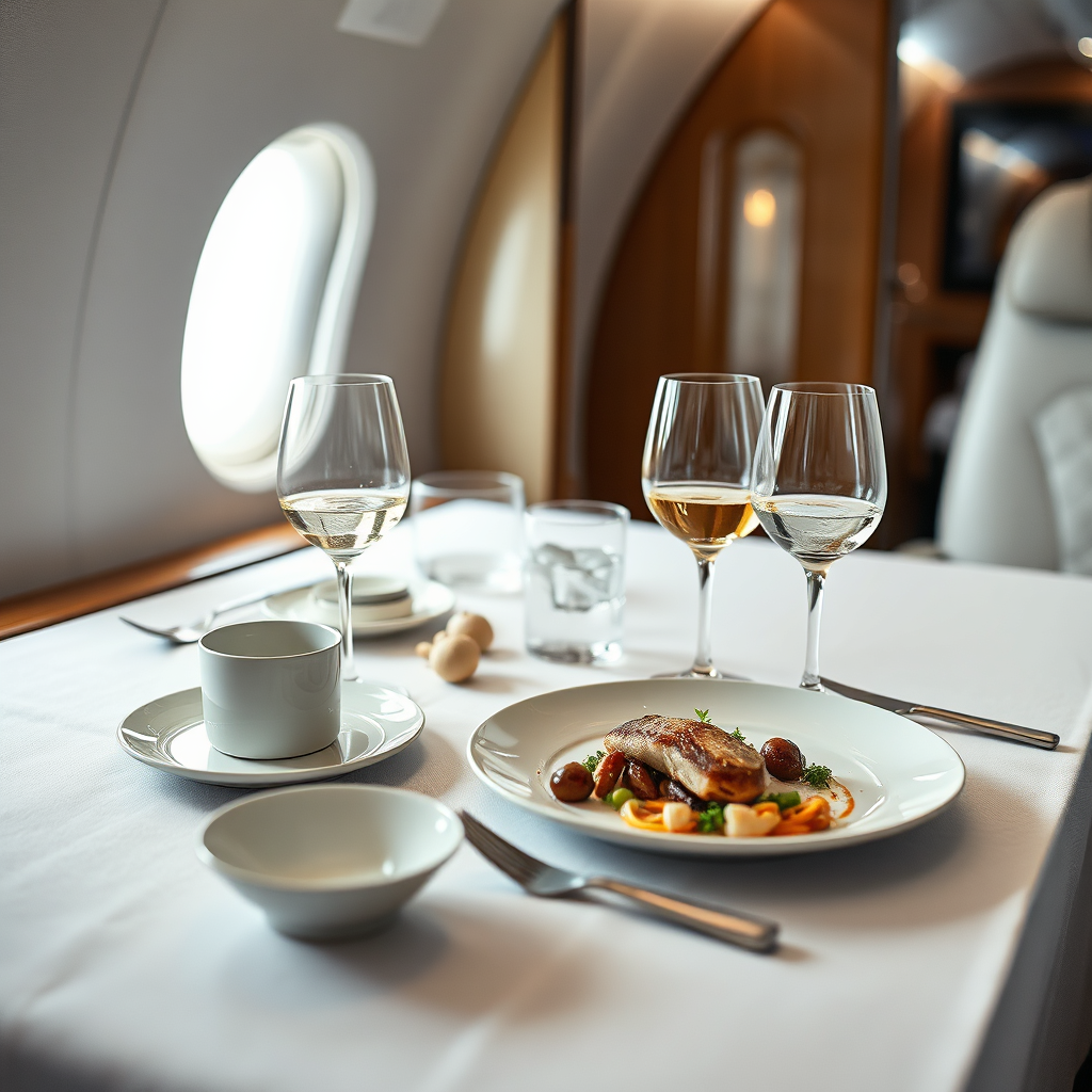 In-flight dining setup