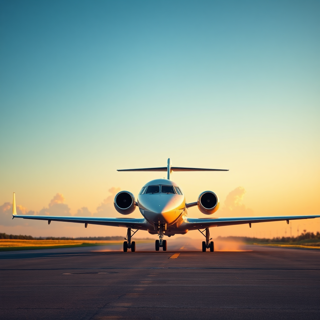 Private jet arriving in Palm Beach