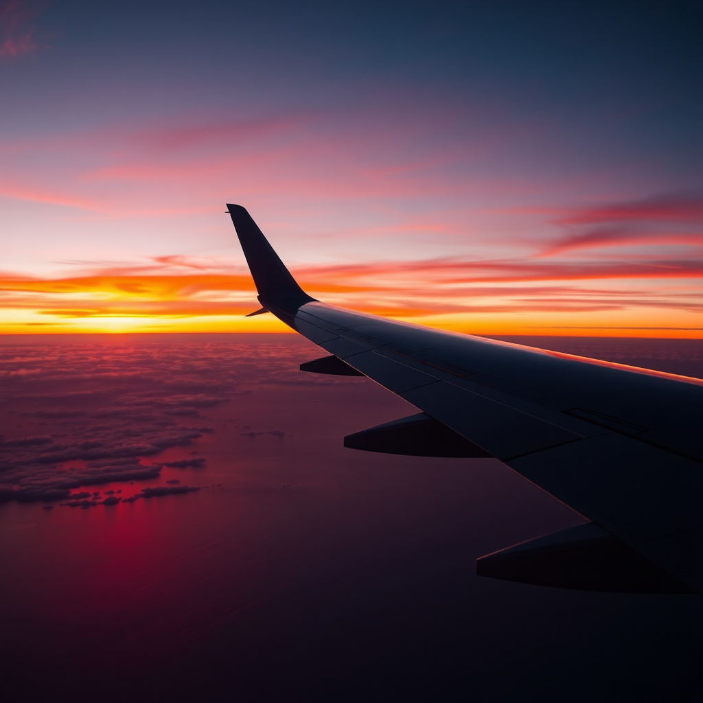 Transatlantic sunset