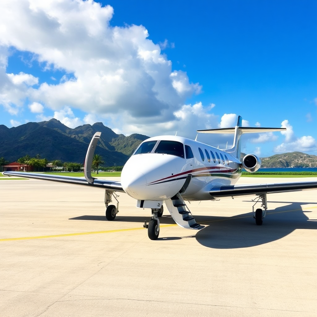 Arrival at St. Barts runway