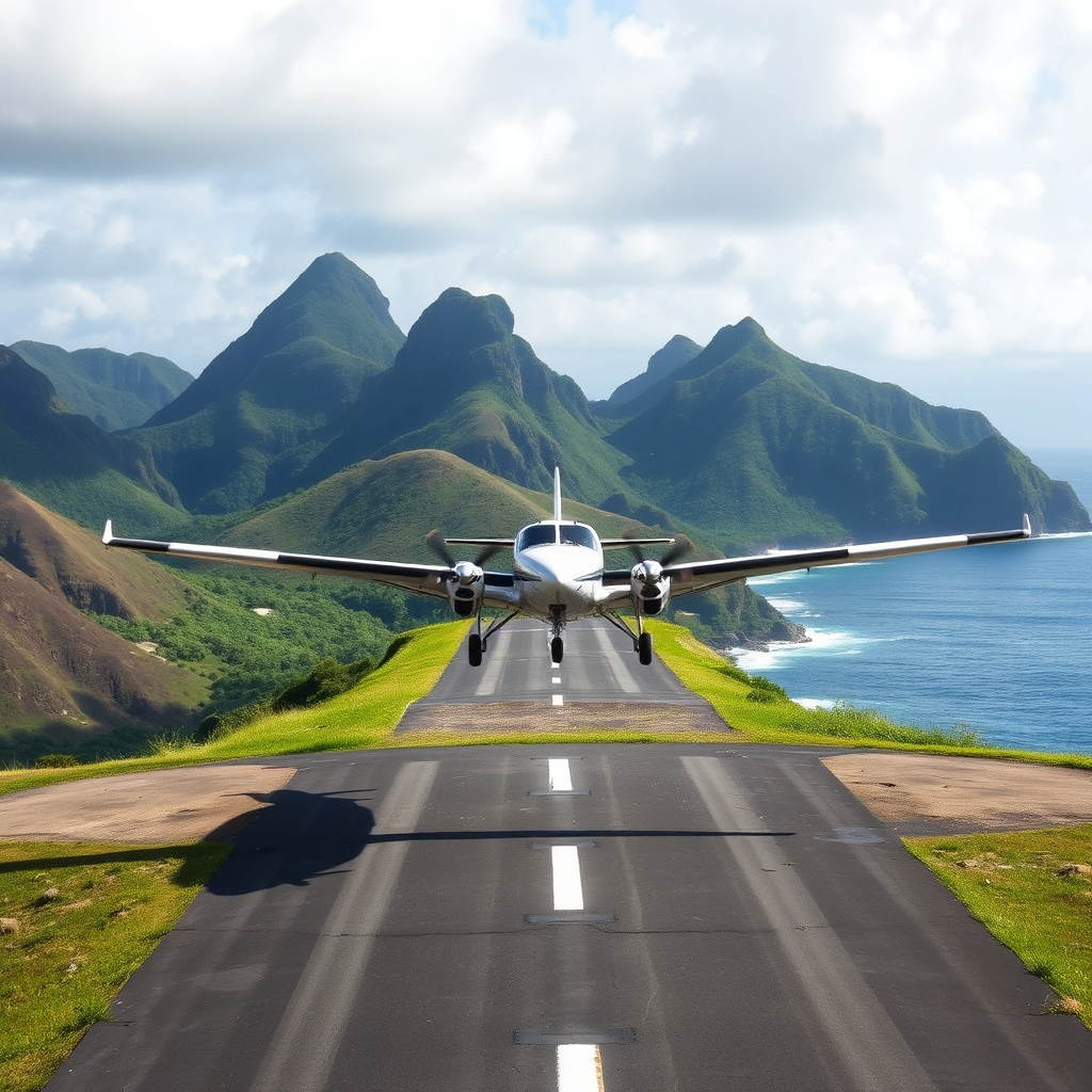 Aircraft landing at St. Barts