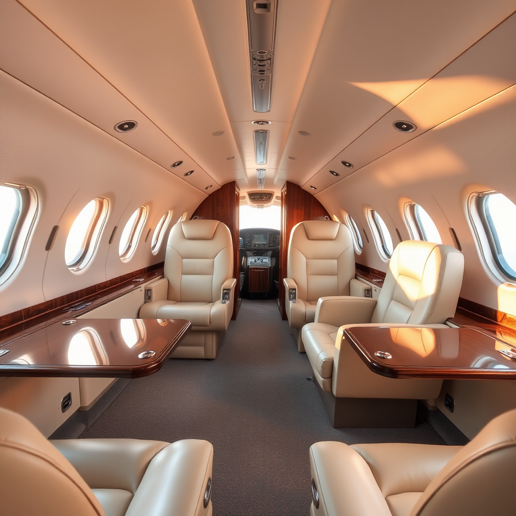 Mid-size jet interior