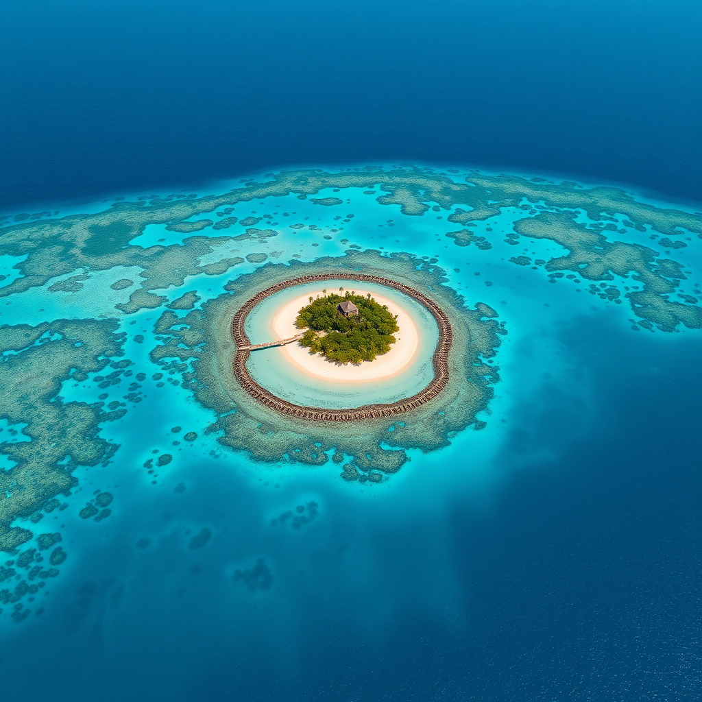 Aerial view of Caribbean islands