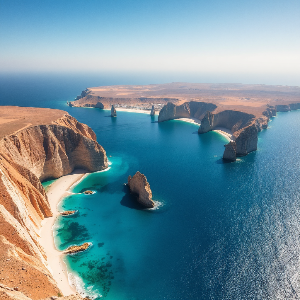 Aerial view of Cabo coastline