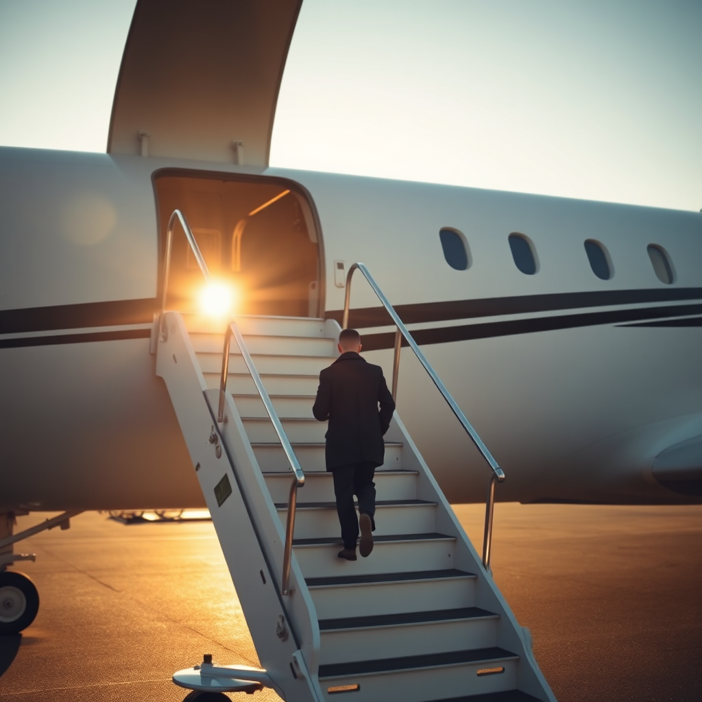 Private jet boarding