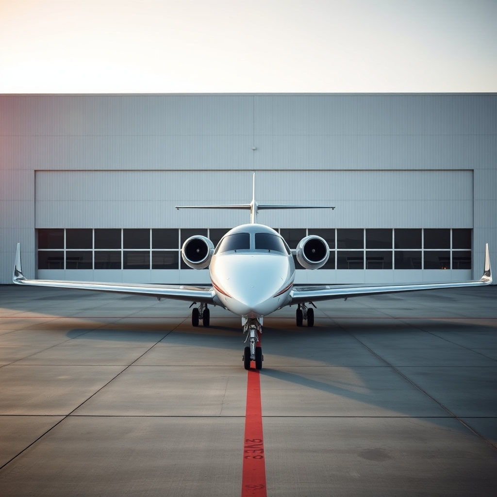 Private jet parked at White Plains FBO