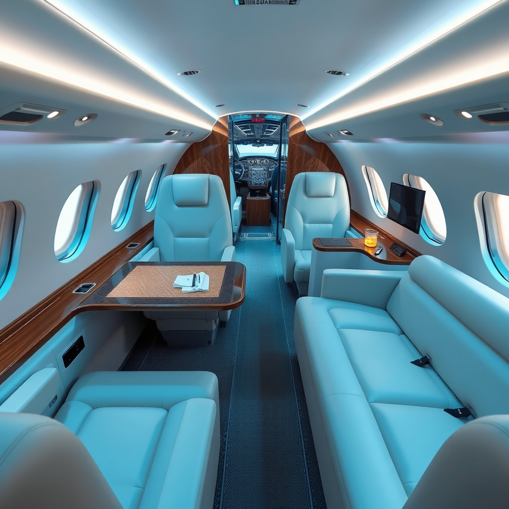 Super mid-size jet interior