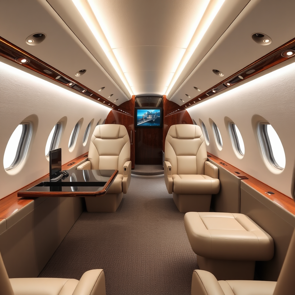 Super-Midsize Jet Interior