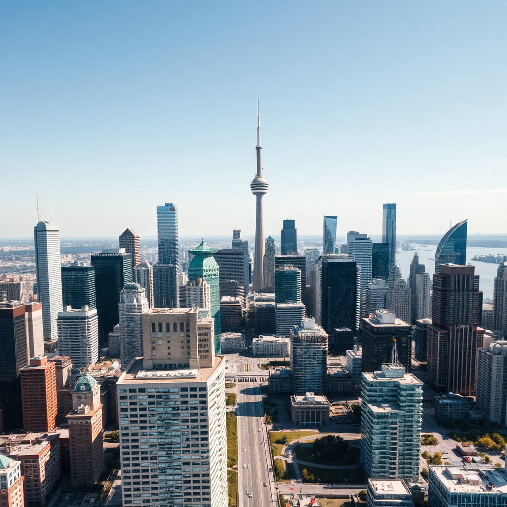 Aerial view of Toronto skyline