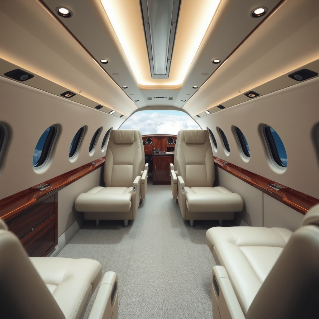 Executive jet cabin interior