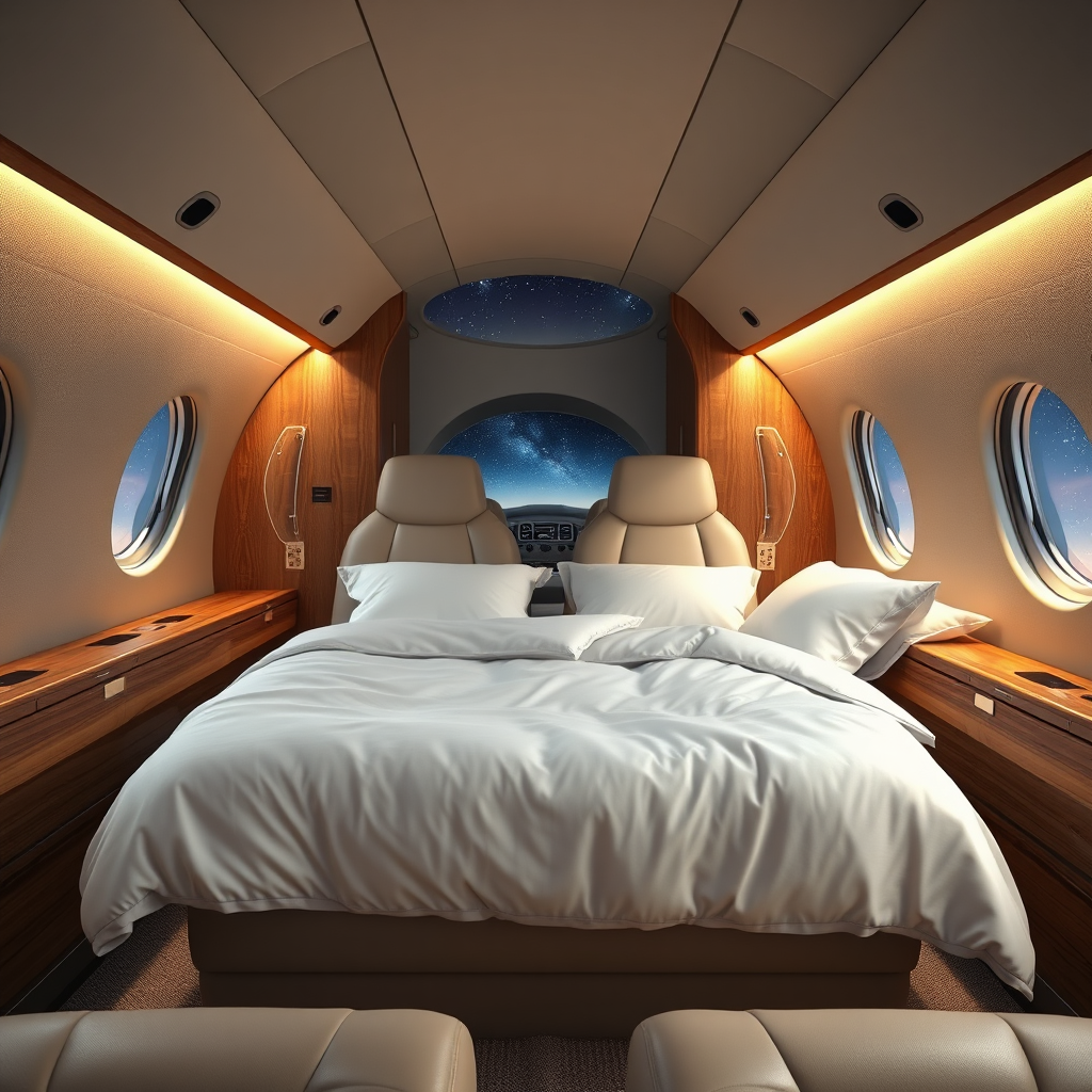 Private Jet Sleeping Configuration