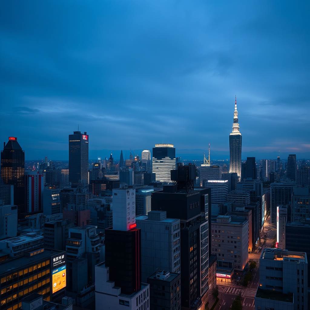 Tokyo skyline at dusk