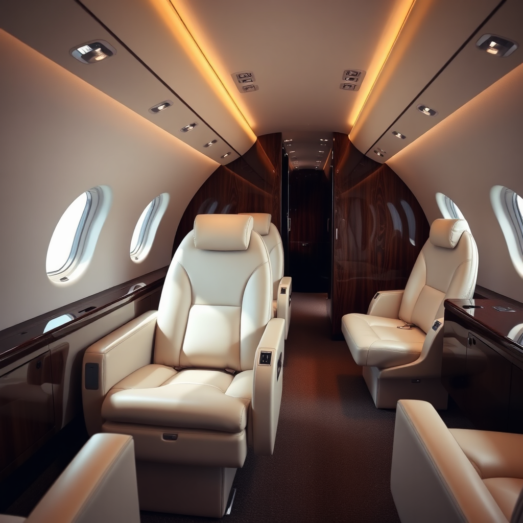 Luxury private jet interior