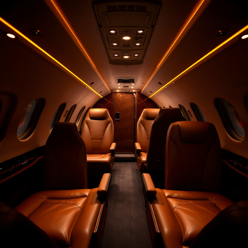 Luxury jet cabin interior