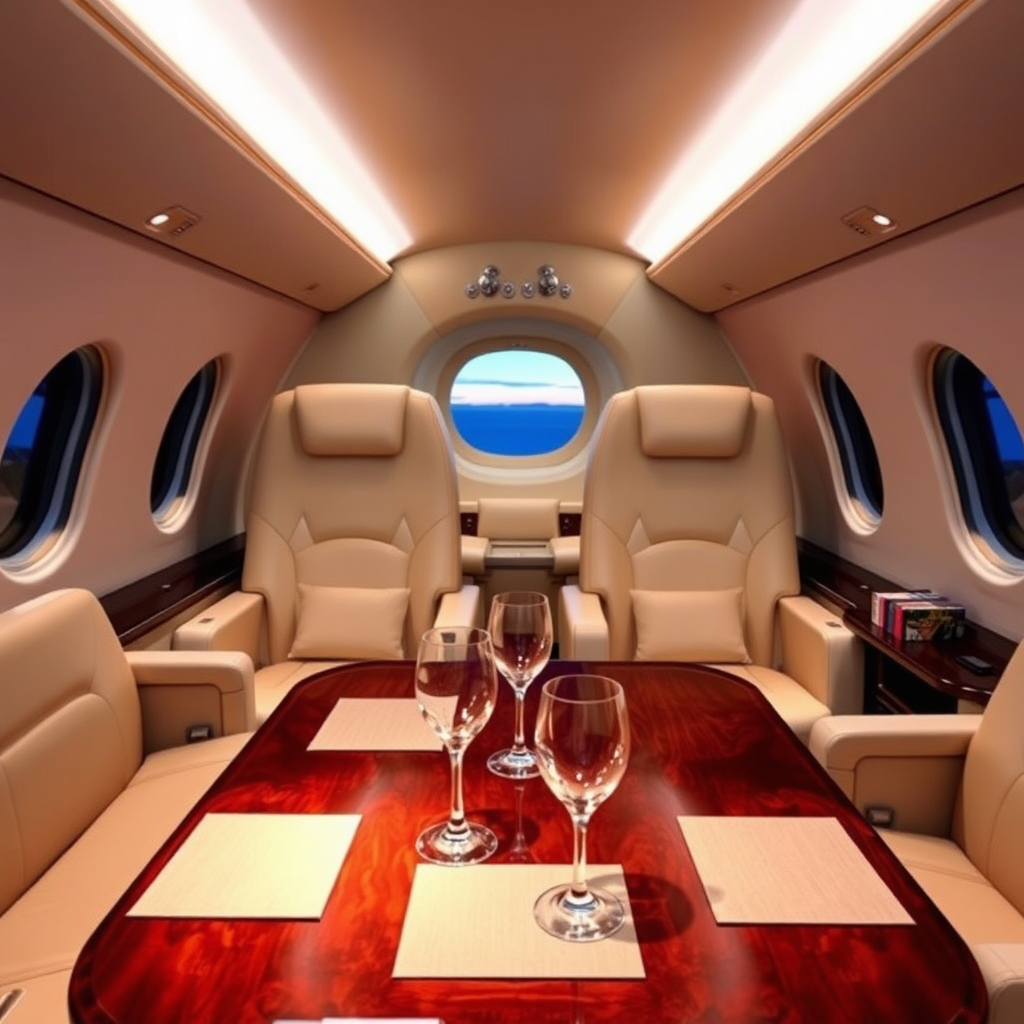 Private jet cabin luxury