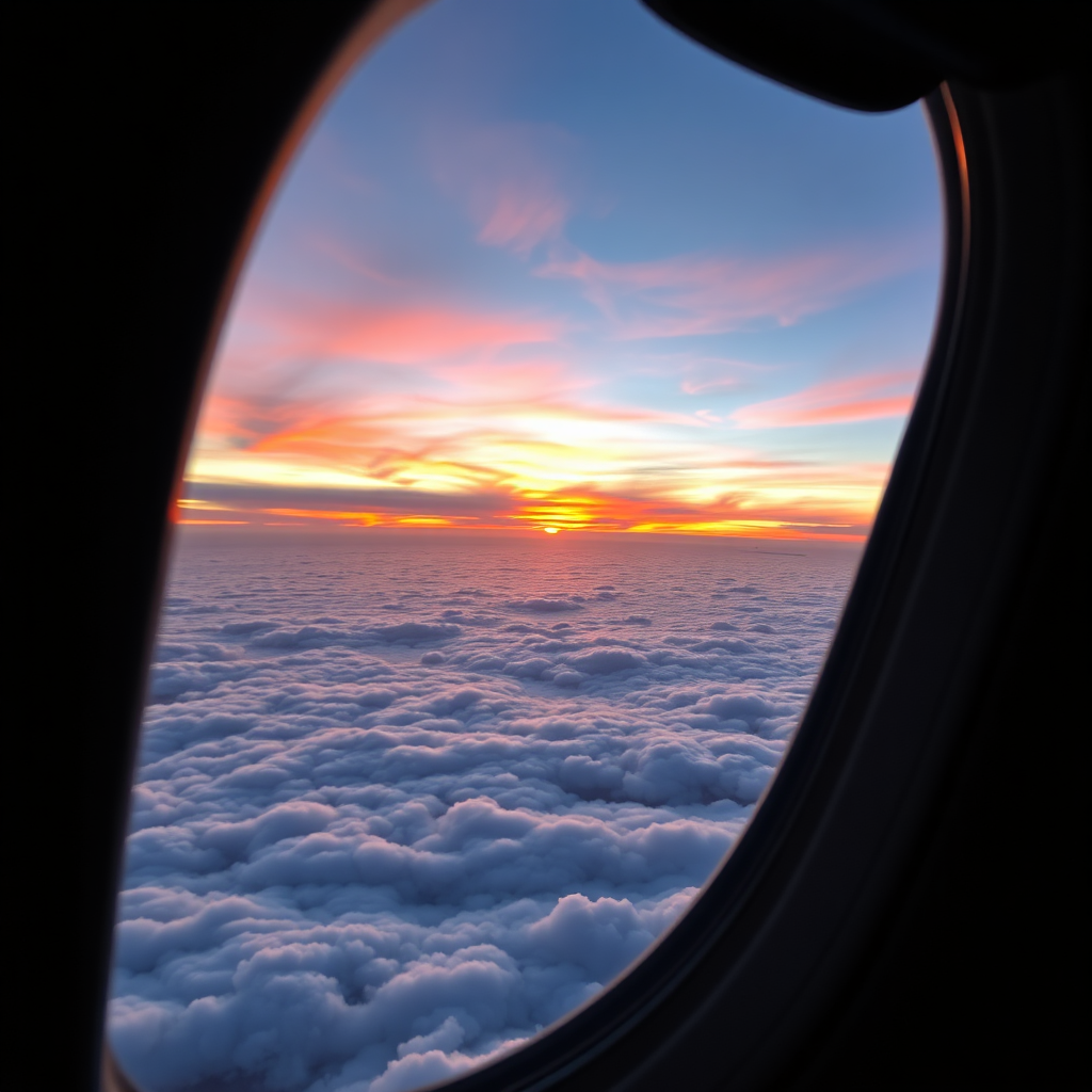 Jet window view over the Atlantic