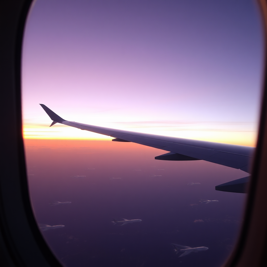 View from private jet window