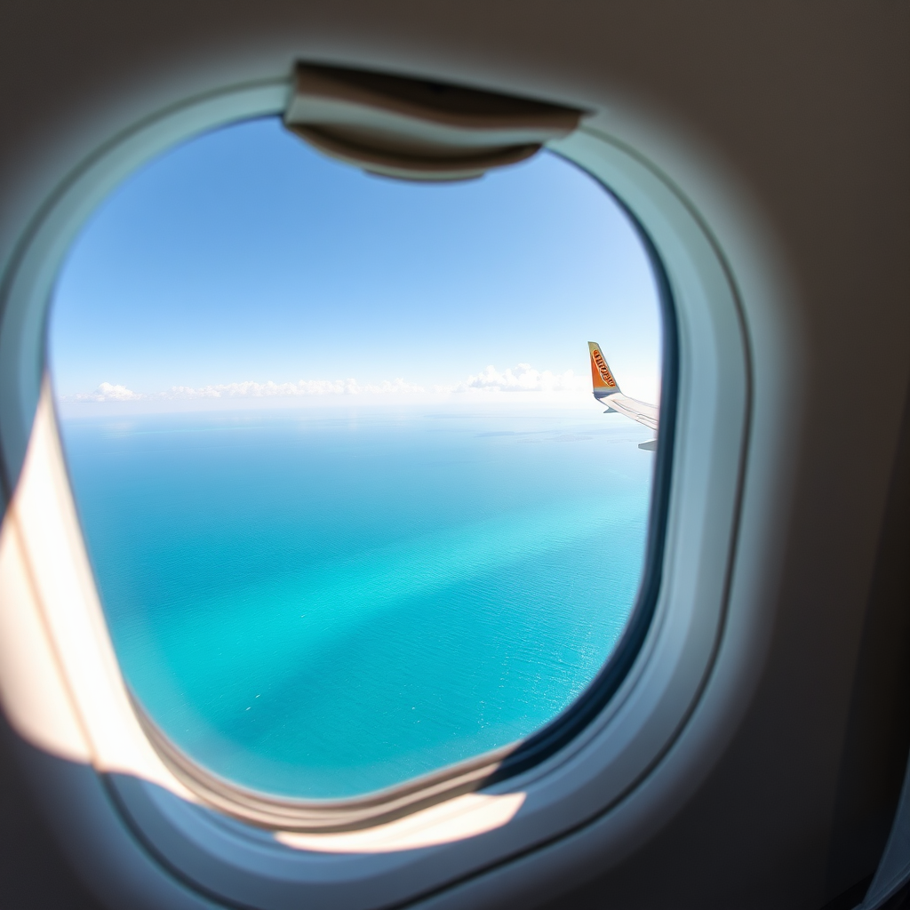 Jet flying over ocean