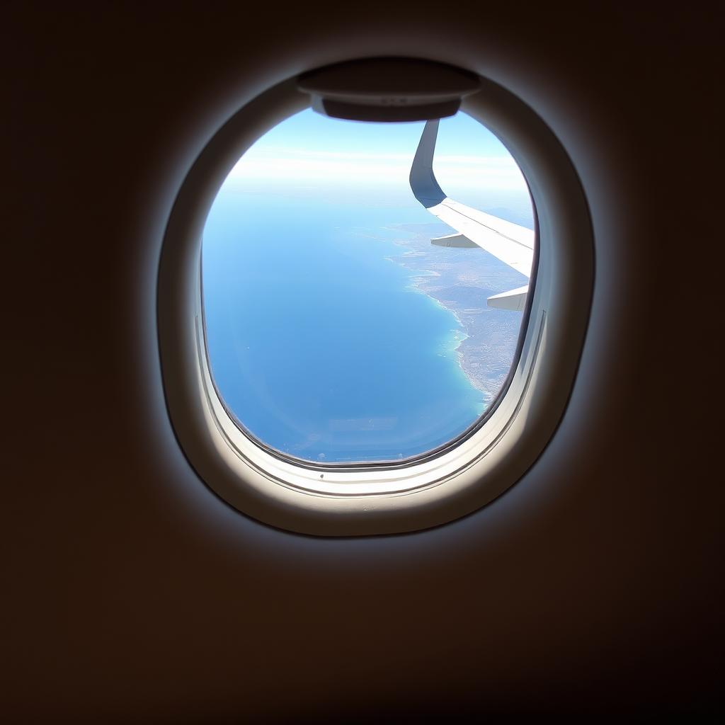 Wing view over Pacific coastline