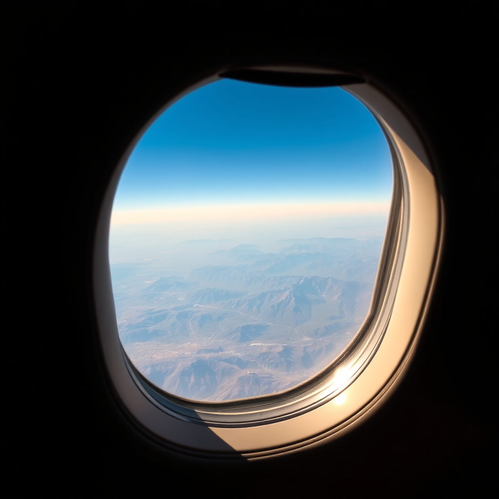 View from private jet window