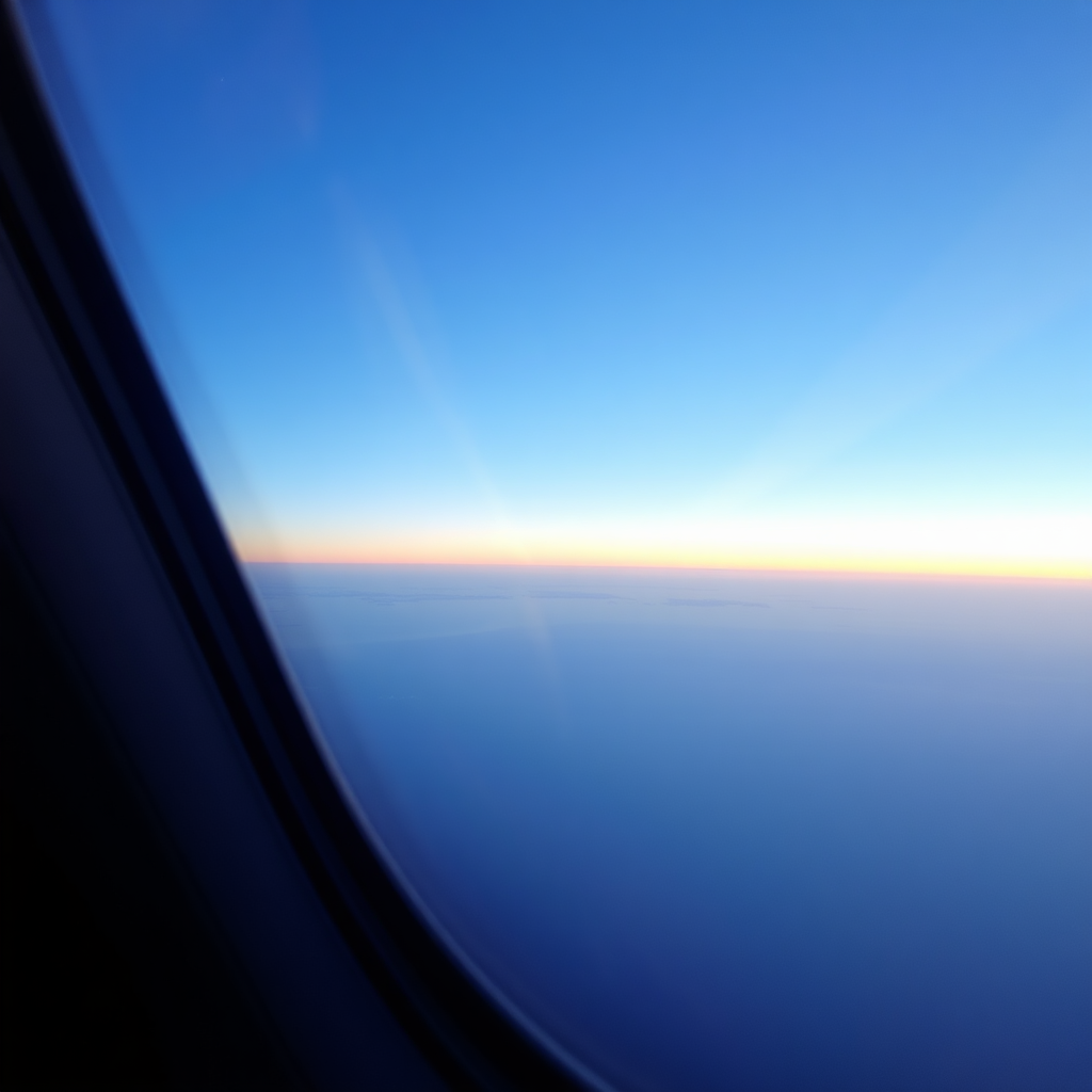 Window view over North Atlantic