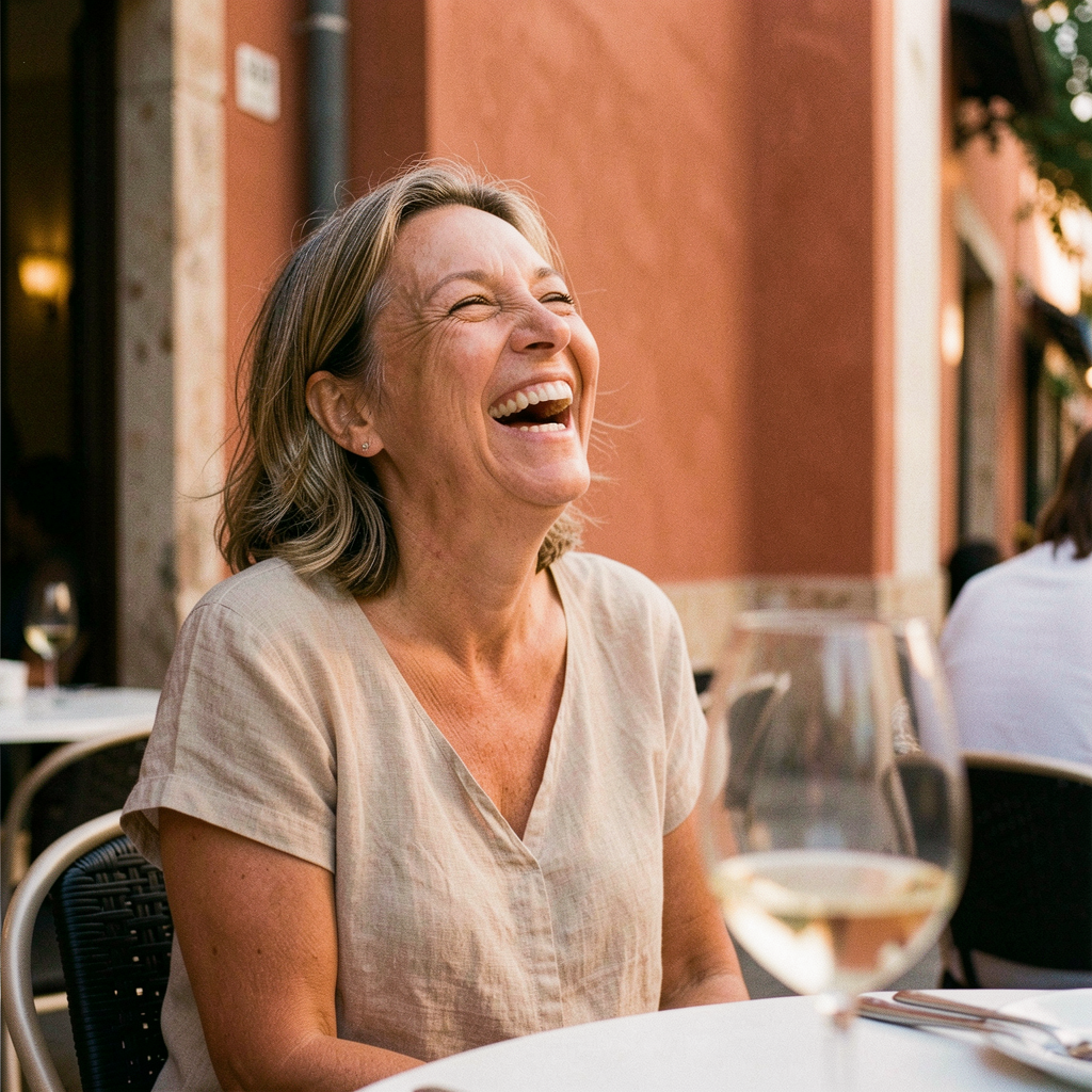 Laughing client