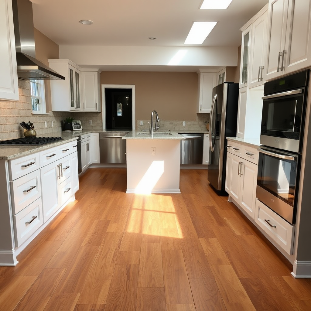 Luxury vinyl flooring in modern kitchen