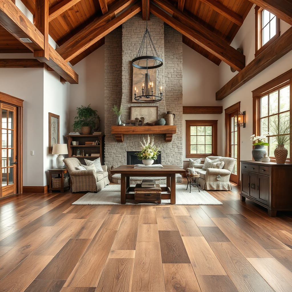 Rustic-style luxury vinyl flooring installation