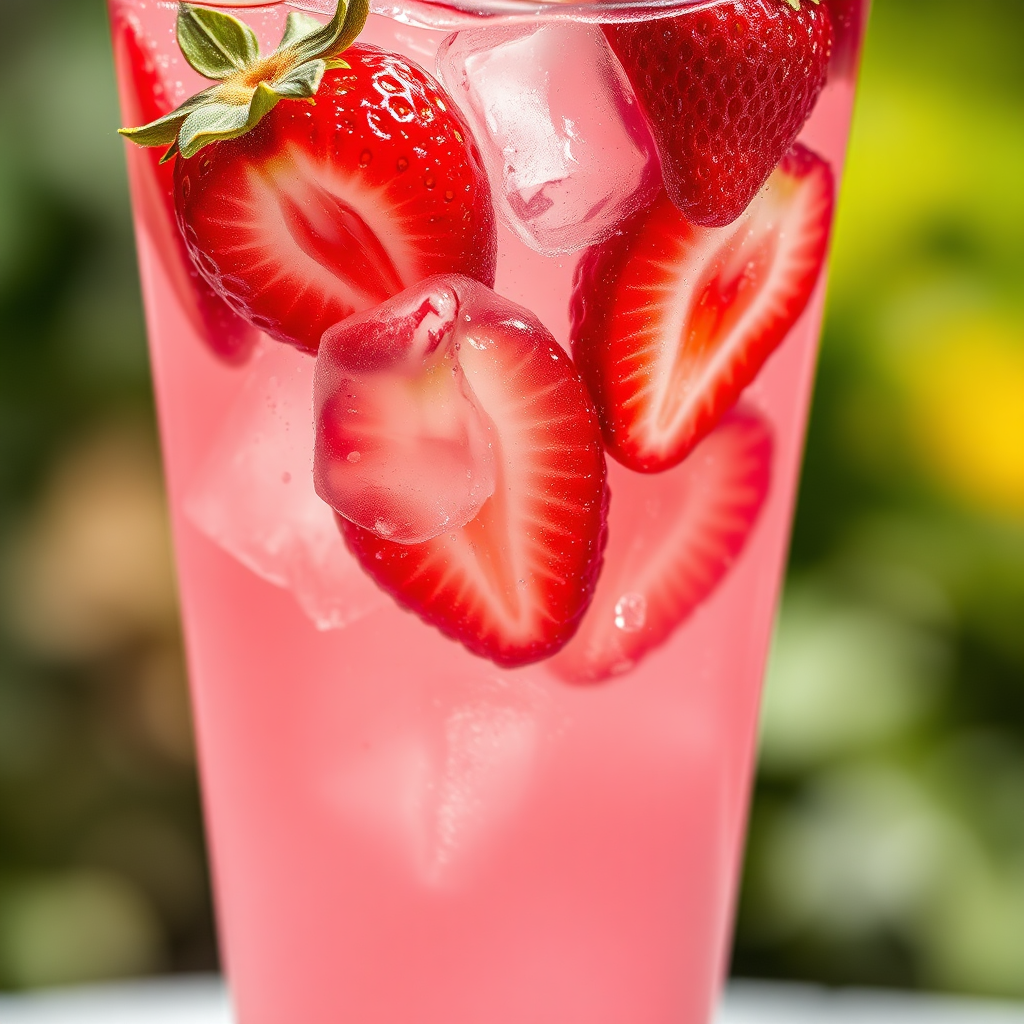Pink strawberry lemonade